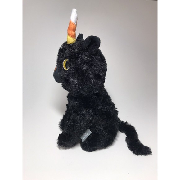 Black Cat HALLMARK Halloween CATICORN 10” Plush Stuffed Animal Candy Corn - Picture 3 of 9